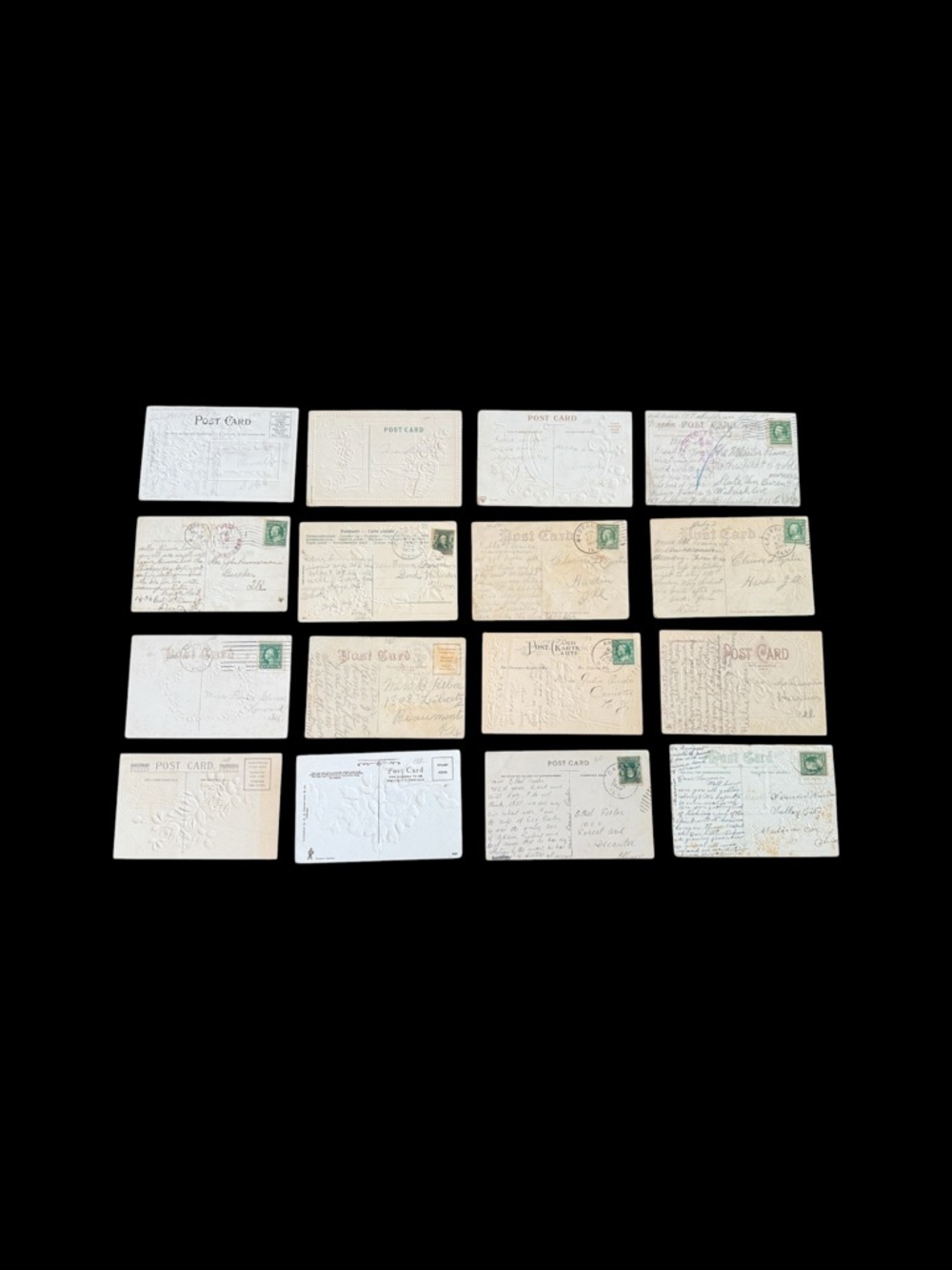 Antique Floral Greeting Card Box with 16 Antique Post Cards 1909-1911 - Picture 15 of 17